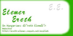 elemer ereth business card